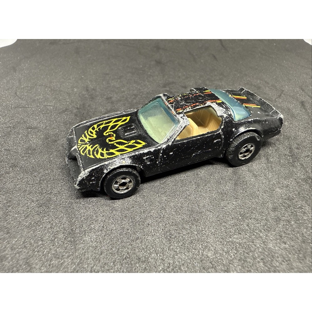 Vintage 1977 Hot Wheels Hot Bird Trans Am Blackwall Hong Kong Blue Windows USED